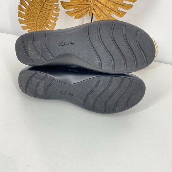 Clarks Cora Derby Leather ankle Black Ankle Boots SZ 10 - Picture 7 of 9